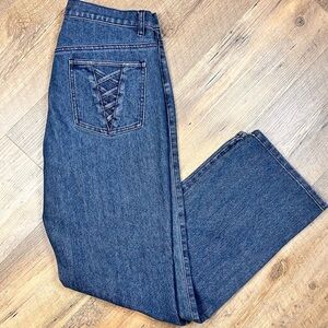 Y2K Calvin Klein Jeans 10 Straight Leg Lattice Pockets Stretch